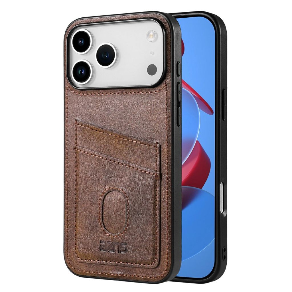 Case with Card Slots PU-leather iPhone 18 Pro, iPhone 17 Pro - Coffee — Övrigt