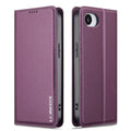 LC.IMEEKE iPhone 17e/16e Wallet Cover Stand PU Leather - Purple