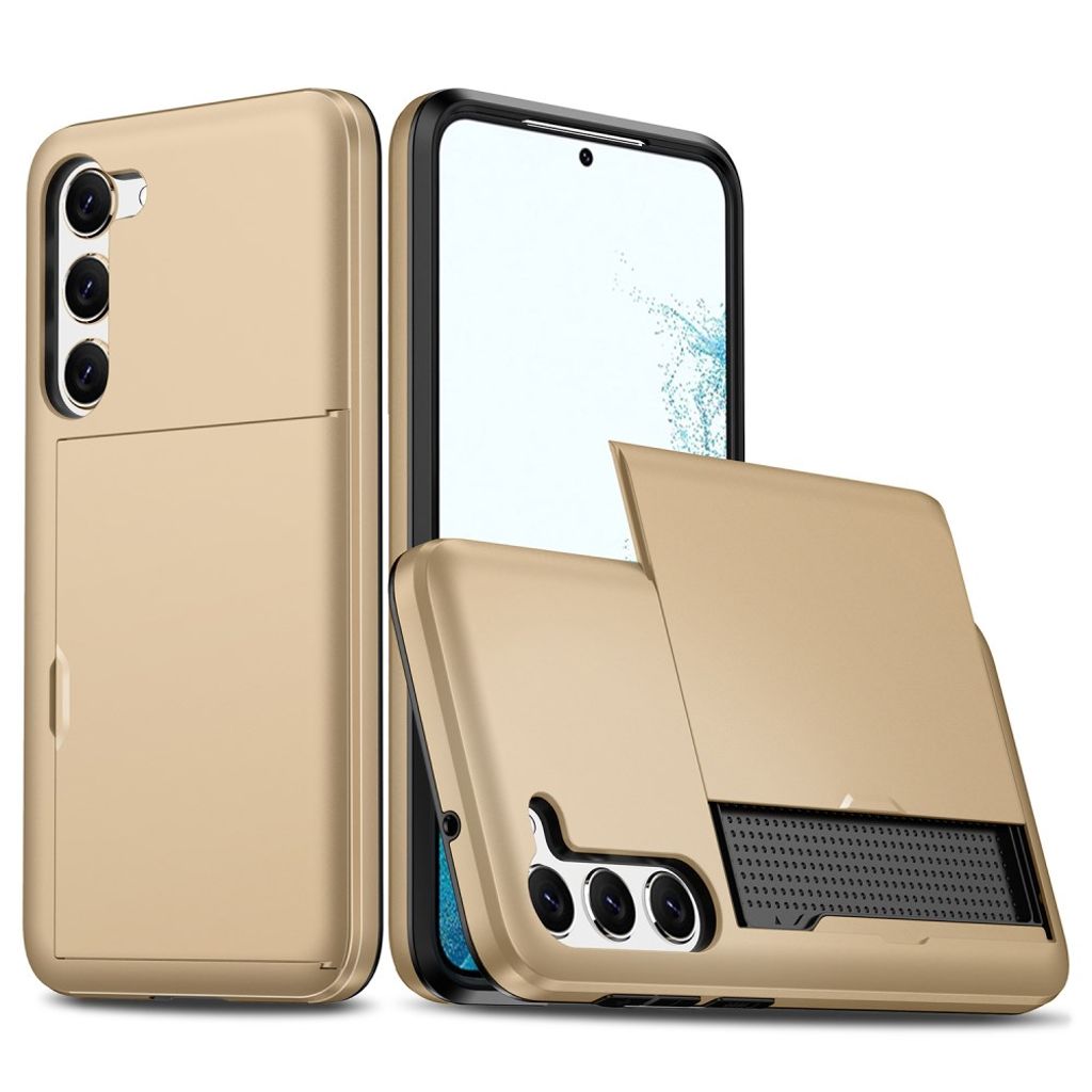 Samsung Galaxy S23 case with slide card holder - Gold — Samsung