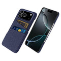 iPhone 17 Pro Case in textile with 2 Card Slots - Blue
