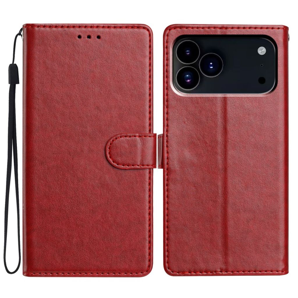 Wallet Cover with Stand PU-leather iPhone 18 Pro, iPhone 17 Pro - Red — Wallet