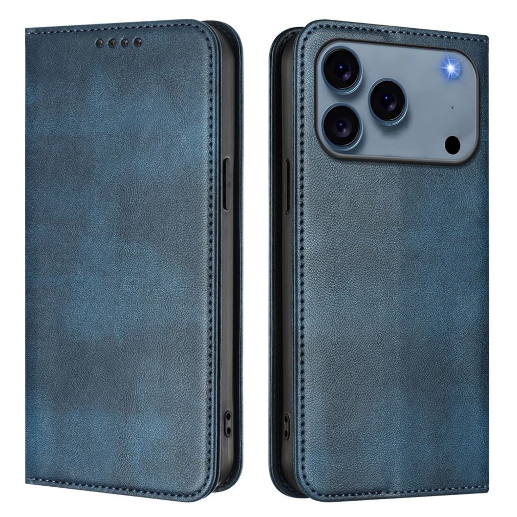 iPhone 18 Pro/17 Pro Wallet Cover PU-leather RFID Blocking  - Blue — Övrigt
