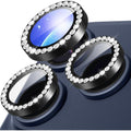 iPhone 18 Pro Max Lens Protector Tempered Glass Metal Ring with Rhinestone - Black — Övrigt