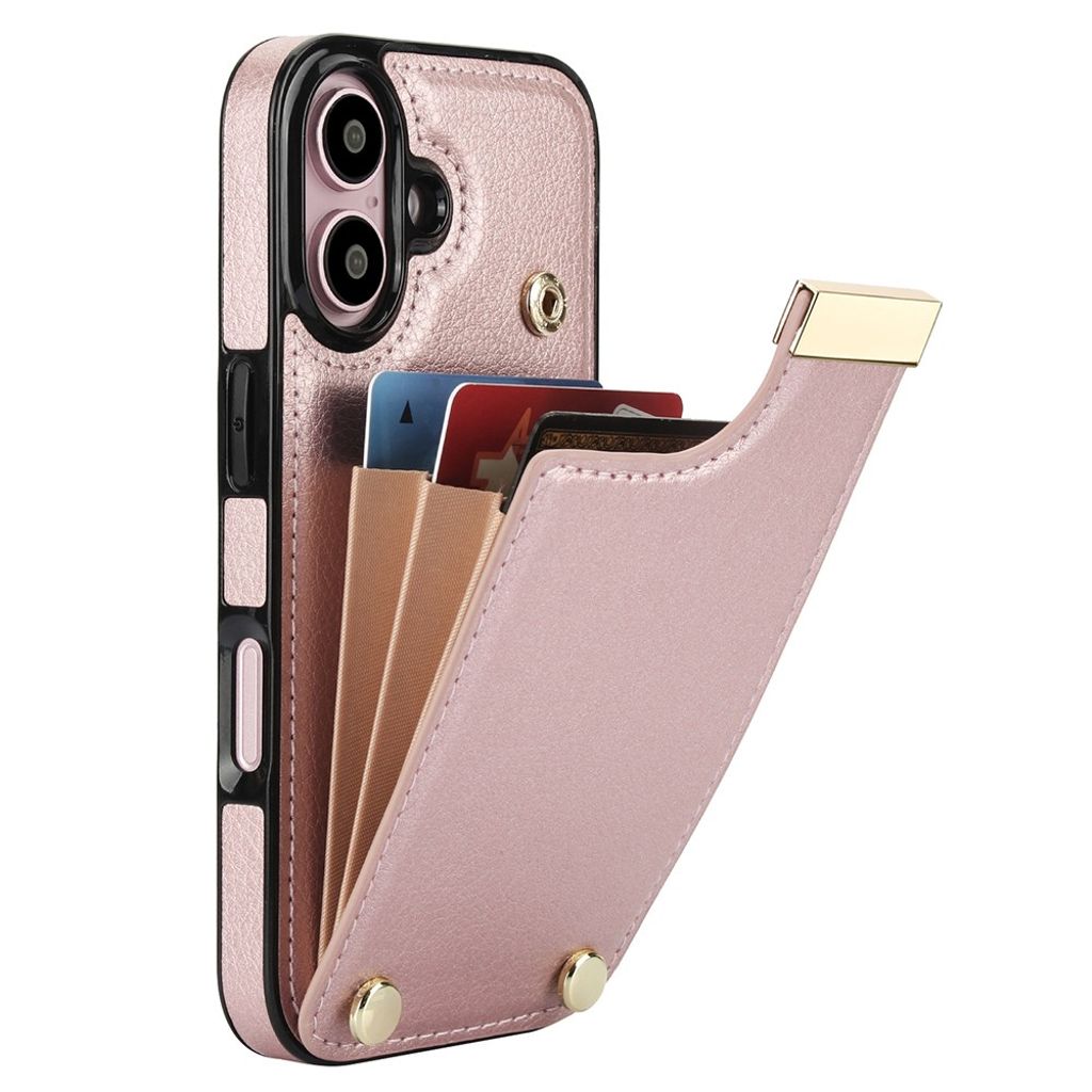 iPhone 16 Wallet case in PU Leather - Pink