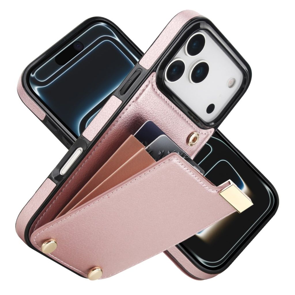 iPhone 17 Pro Max Case with Card Holder - Rose Gold
