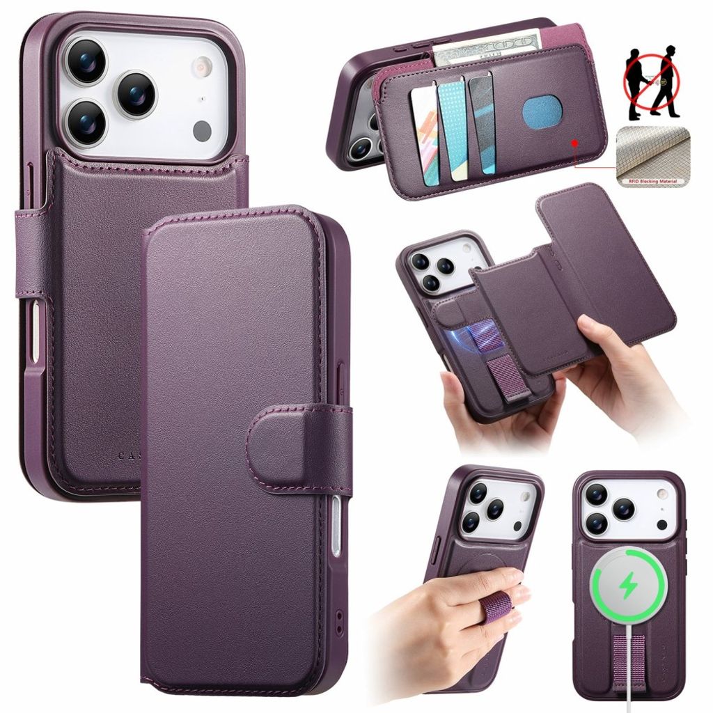 CASENEO iPhone 18 Pro Max/17 Pro Max MagSafe Cover with Wallet - Purple — CASENEO