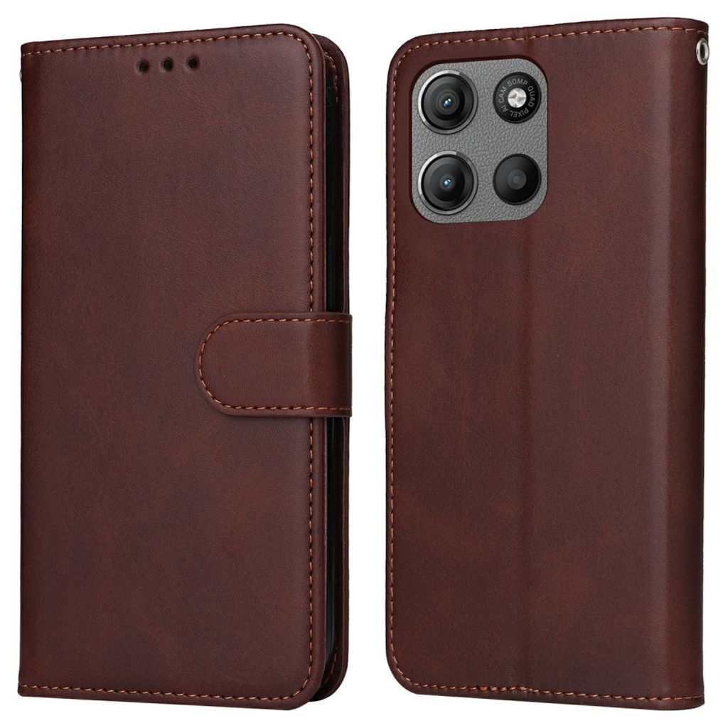 Motorola Moto G15 4G / G15 Power 4G Cover with Card slots - Brown — Övrigt