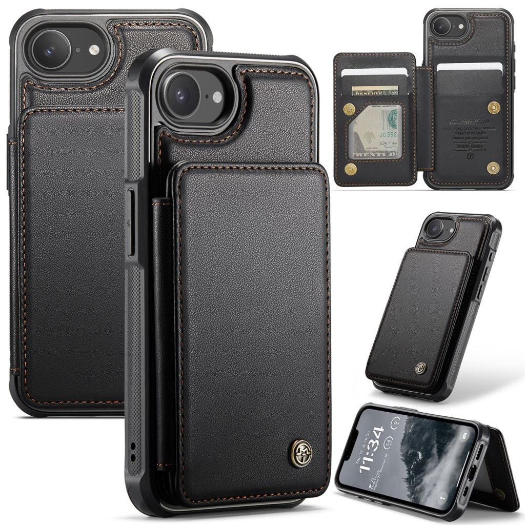 CASEME iPhone 17e/16e Wallet Case RFID Blocking - Black — CASEME