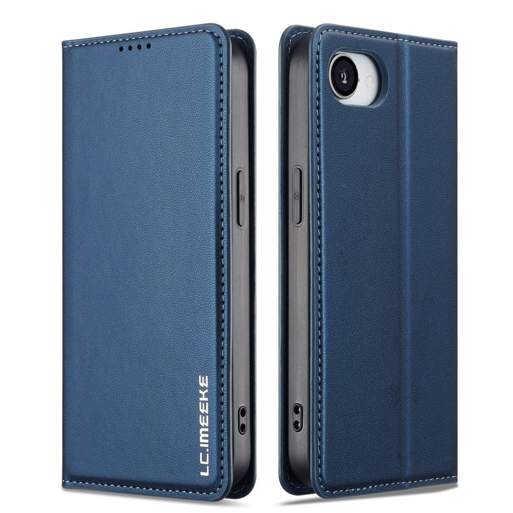LC.IMEEKE iPhone 17e/16e Wallet Cover Stand Card Holder - Blue