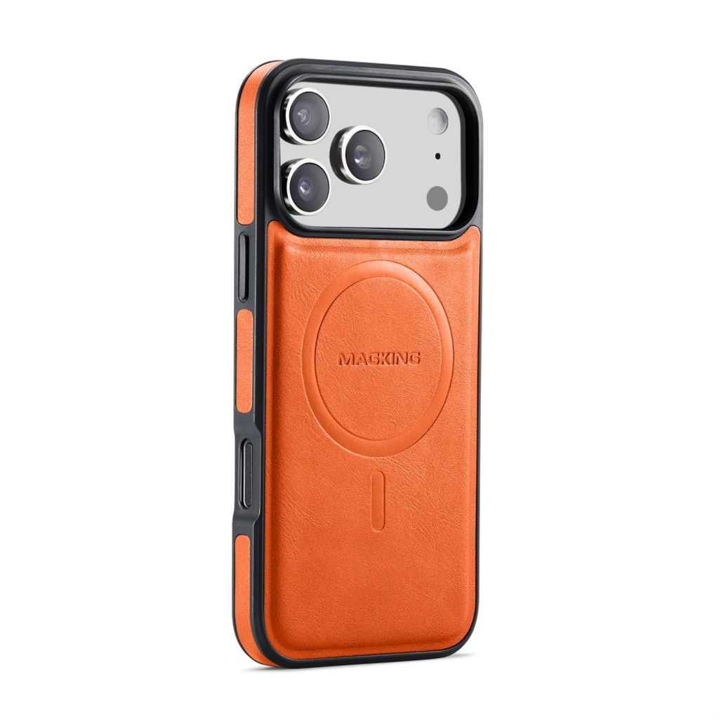 MAGKING K1 iPhone 18 Pro / 17 Pro MagSafe Case PU-leather - Orange — MAGKING