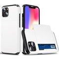 iPhone 14 case with slide card holder - White
