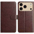 iPhone 18 Pro/17 Pro Wallet Cover PU-leather - Coffee — Övrigt