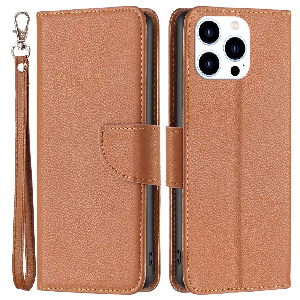 iPhone 16 Pro Max wallet cover with a stand - Brown