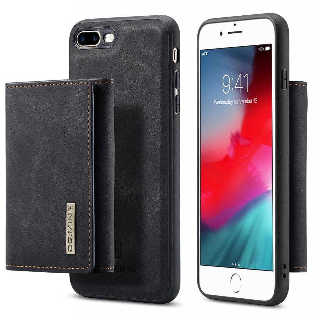 DG.MING iPhone 7 Plus / 8 Plus Case with Wallet - Black