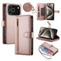 iPhone 17 Pro Wallet Cover with carrying strap - Pink