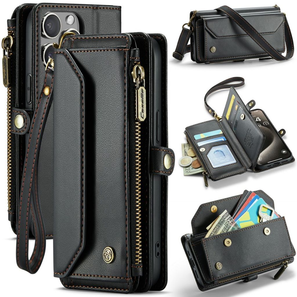 CASEME iPhone 15 Pro Wallet Cover with RFID Blocking – Black