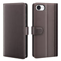 AMORUS iPhone 17e/16e Wallet Cover Real Leather - Brown
