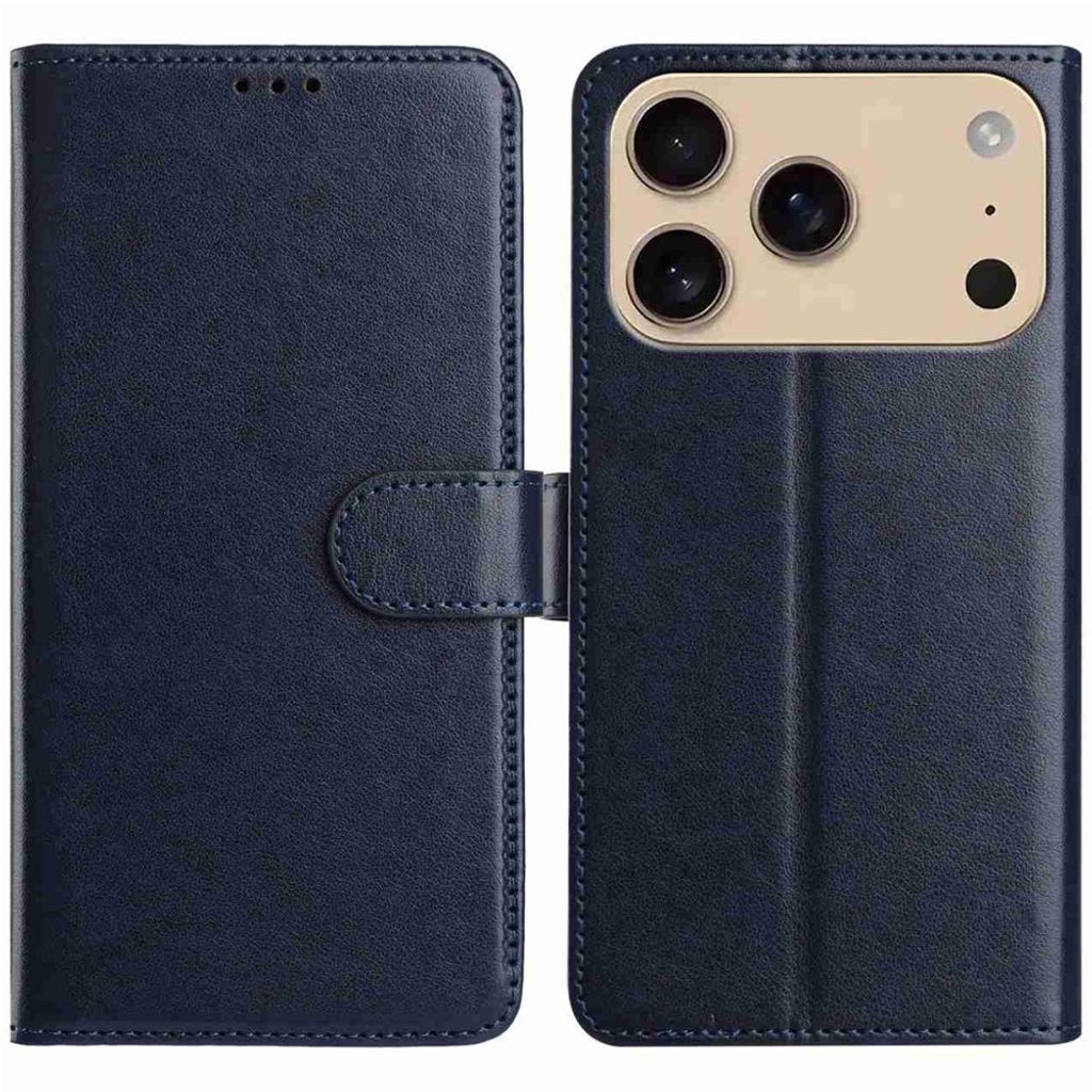 iPhone 18 Pro/17 Pro Wallet Cover PU-leather - Dark Blue — Övrigt