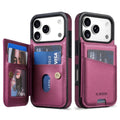 N.BEKUS iPhone 18 Pro Max/17 Pro Max Wallet Case RFID Blocking - Dark Purple — N.BEKUS