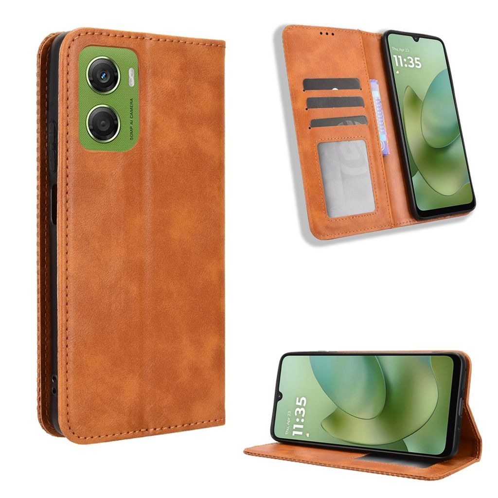 Motorola Moto G06 Power 4G / G06 4G Wallet Cover with Stand – Brown — Övrigt