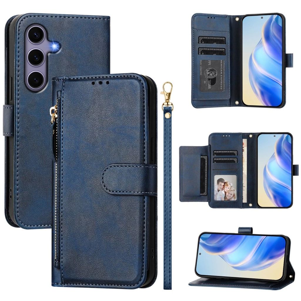 Samsung Galaxy S25 Wallet Cover with Hand grip - Blue