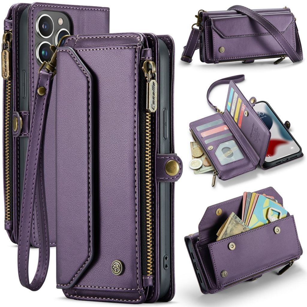 CASEME iPhone 13 Pro Max Wallet Cover Card Slots - Purple — CASEME
