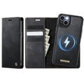 CASEME iPhone 15 Wallet Cover MagSafe Detachable RFID Blocking - Black — CASEME