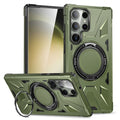 Samsung Galaxy S24 Ultra smartphone case with a stand - Dark green