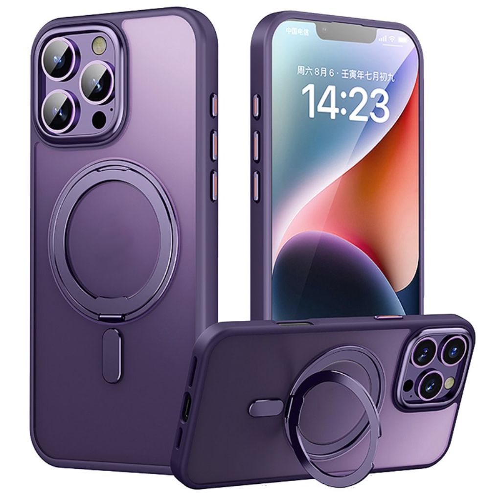 iPhone 16 Pro Case with a Stand - Purple