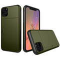 iPhone 11 case with slide card holder - Army Green — Övrigt