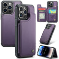 CASEME C22 Wallet Case iPhone 14 Pro RFID Blocking - Purple