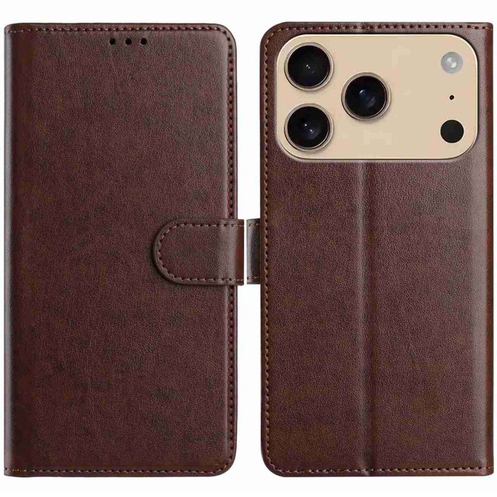 iPhone 18 Pro Max/17 Pro Max Wallet Cover PU-leather - Coffee — Övrigt