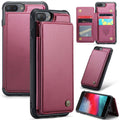 CASEME iPhone 6 Plus/6s Plus/7 Plus/8 Plus Case with 5 Card slots - Red