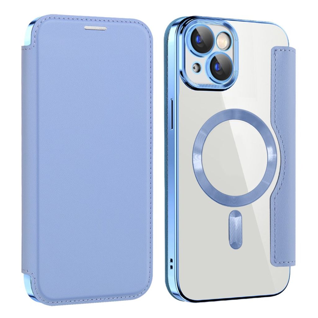 AMORUS iPhone 14 Wallet Cover MagSafe RFID Blocking - Blue