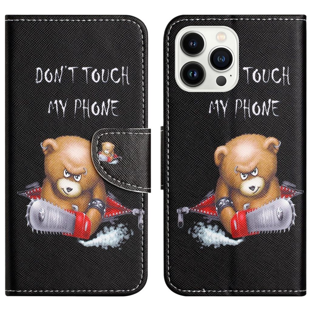 iPhone 16 Pro phone cover with card slot and a stand - Black