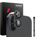 NORTHJO iPhone 16/16 Plus Camera Lens Protector Metal + Glass - Black — NORTHJO