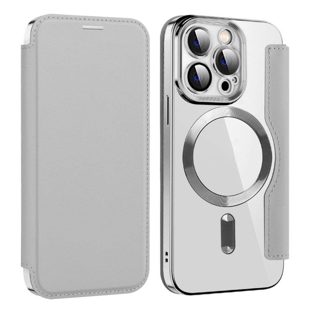 iPhone 14 Pro MagSafe RFID Blocking Wallet Cover - Silver
