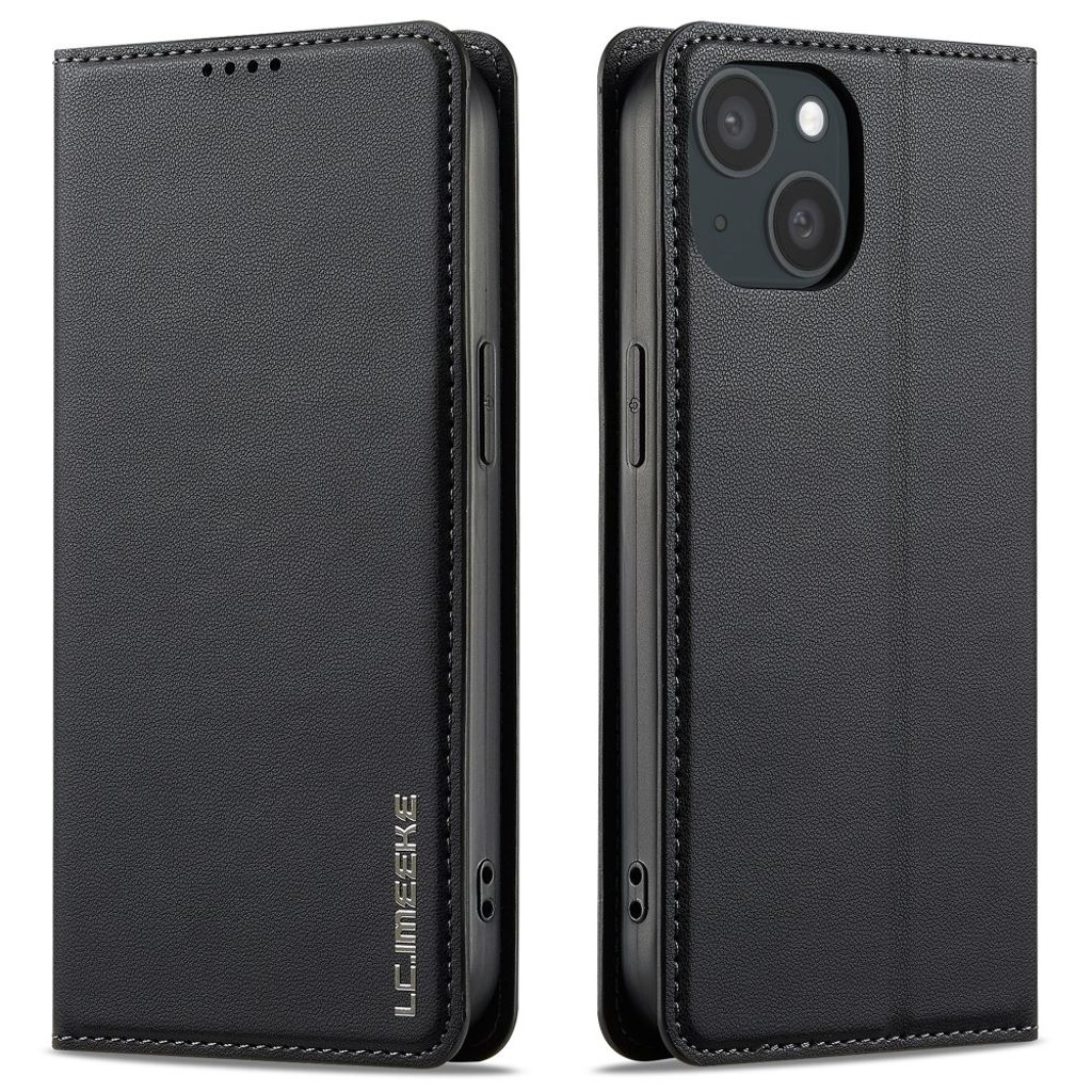 LC.IMEEKE iPhone 15 Plus Wallet Cover - Black