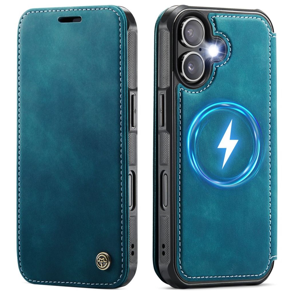CASEME 053 iPhone 16 Plus Wallet Cover MagSafe RFID blocking - Blue — CASEME