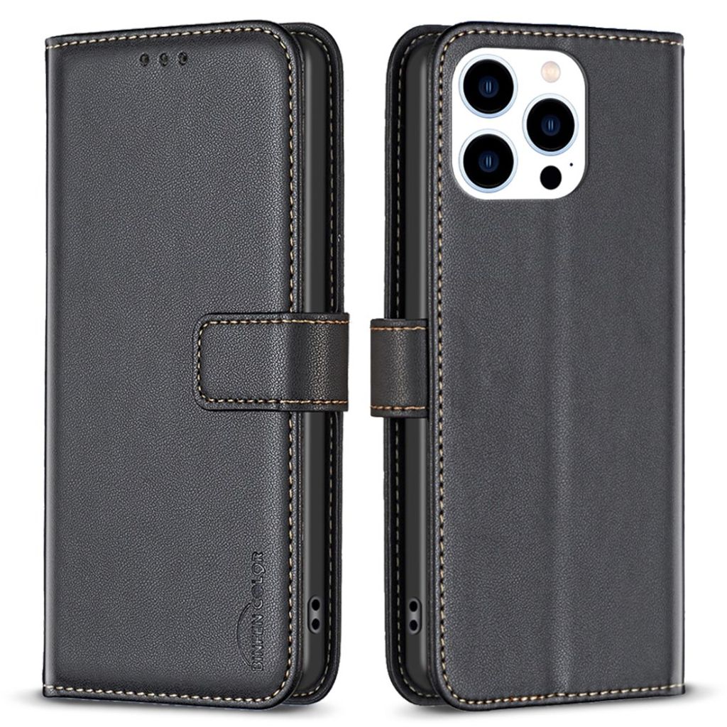 BINFEN COLOR iPhone 14 Pro Max Wallet Cover - Black — BINFEN