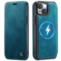 CASEME 053 iPhone 15 Wallet Cover MagSafe RFID blocking - Blue