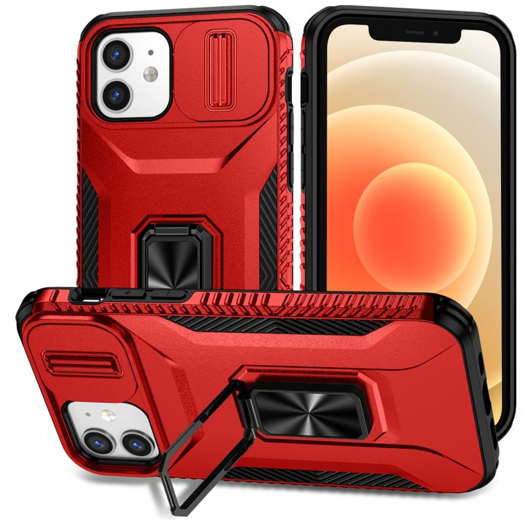 iPhone 12 / 12 Pro Case with Stand - Red