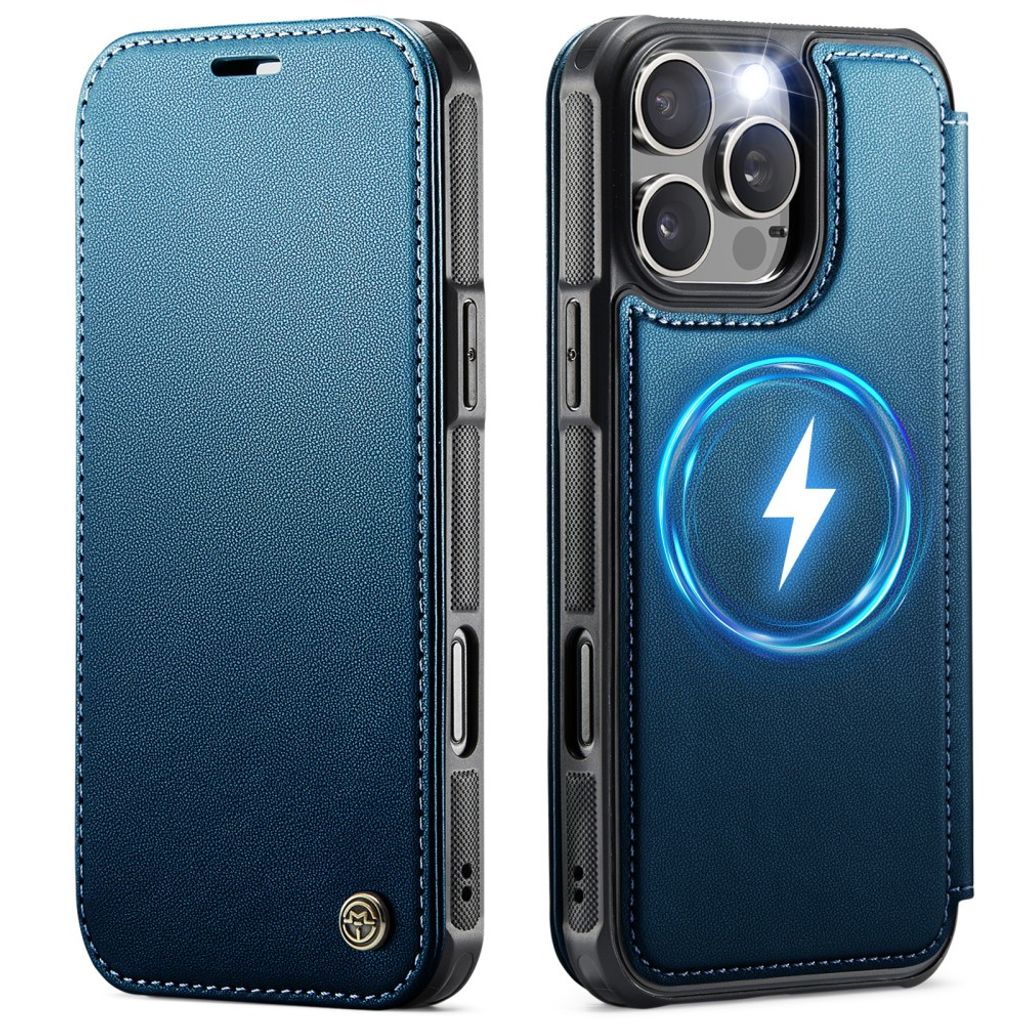 CASEME 053 iPhone 13 Pro Wallet Cover MagSafe RFID blocking - Blue — CASEME