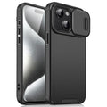 iPhone 15 Case Sliding Camera Cover PC+TPU - Black