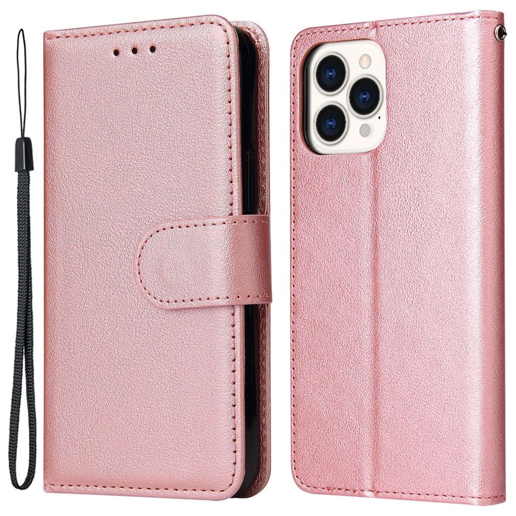 iPhone 11 Pro Max PU Leather Wallet Cover Stand – Rose Gold