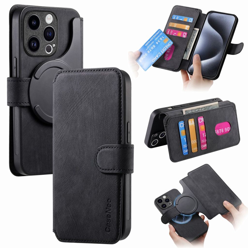 CASENEO iPhone 13 Pro Max Wallet Cover - Black