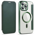 iPhone 14 Pro Max Wallet Cover MagSafe RFID - Blackish Green — Övrigt