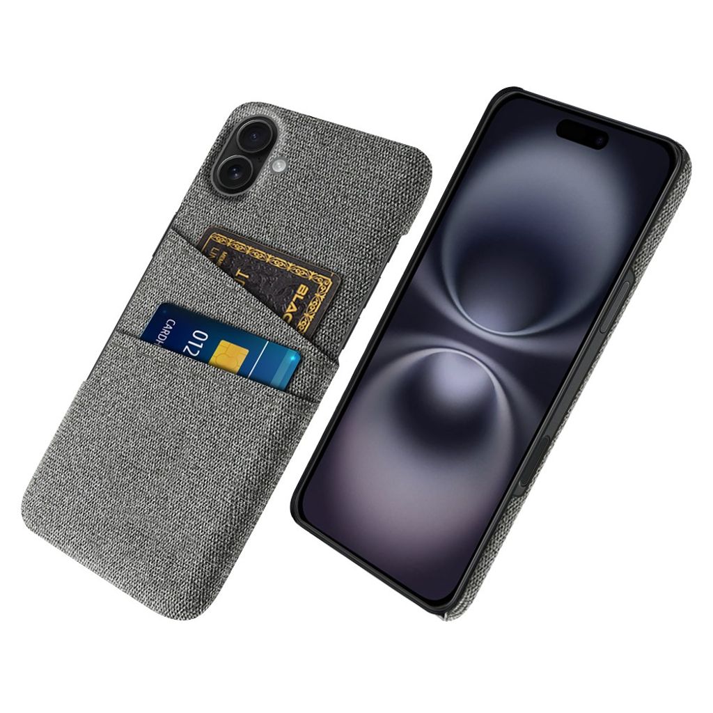 iPhone 17 Case in textile with 2 Card Slots - Grey