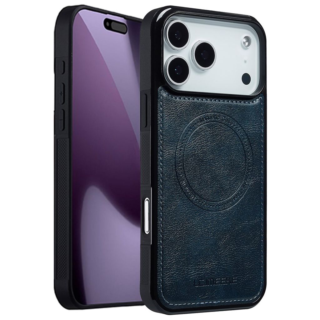 LC.IMEEKE iPhone 18 Pro Max/17 Pro Max MagSafe Case with PU-leather - Blue — LC.IMEEKE