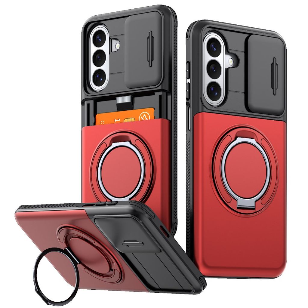 Samsung Galaxy S26 Magsafe Case with Card Slot and Camera Protection - Red — Samsung